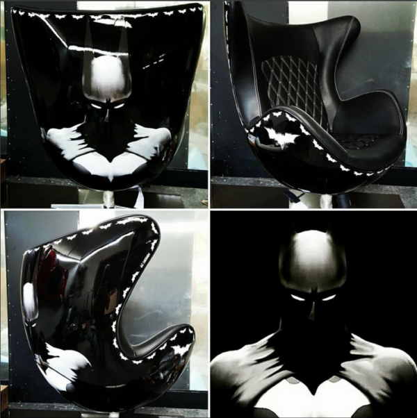 Poltrona Egg Batman tapeçaria preta, linha branca - ACEGG38 - Image 2