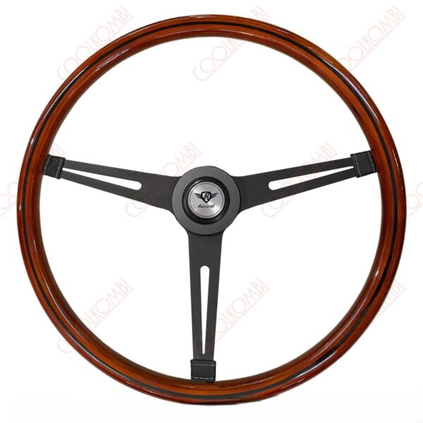 210001. Volante de madeira e inox pintado para Kombi T2 440mm KOR.MB