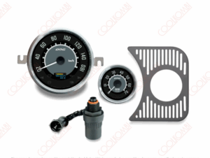 2529. Painel Retrô para Fusca Velocímetro Eletrônico 160kmh + Conta Giros 52mm Cod. ODG1610032