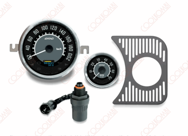 2532. Painel Retrô para Fusca Velocímetro Eletrônico 200km h + Conta Giros 52mm Cod. ODG1610033